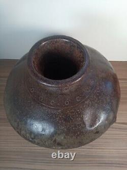 Antique Egyptian/ Indian Hammered Metal Water Vessel/ Carrier Rustic Vintage