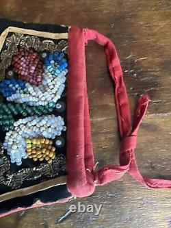 Antique IROQUOIS Beaded Flap Bag Pouch Native American Indian Vintage 6