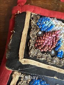 Antique IROQUOIS Beaded Flap Bag Pouch Native American Indian Vintage 6