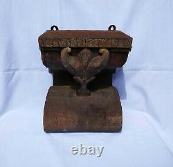 Antique Idol Statue Stand Wood Wooden Wall Hanging Vintage Home Decor Estate s2