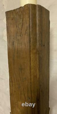 Antique Indian Pillar Column Candlestick Solid Wood Vintage Original 139cm