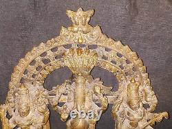 Antique Indian Ritual Bronze Statue Set God Ganesha Laxmi And Saraswati #1