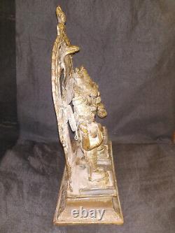 Antique Indian Ritual Bronze Statue Set God Ganesha Laxmi And Saraswati #1