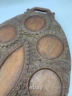 Antique Indian Teak Tray c1920s British Raj Woodenware