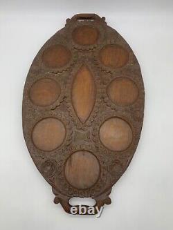 Antique Indian Teak Tray c1920s British Raj Woodenware