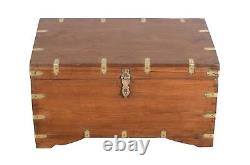 Antique Indian Teak Wood Pitara Dowry Chest