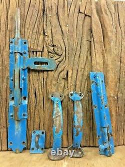 Antique Iron Hand Made Indian Vintage Door Handel & Latch Hand Sliding Lock Old