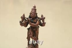 Antique Krishna Statue Small Hindu God Vintage Idol Copper Sculpture Pooja Murti