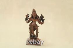 Antique Krishna Statue Small Hindu God Vintage Idol Copper Sculpture Pooja Murti