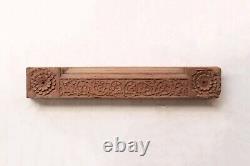 Antique Lintel Wooden Plaque Vintage Door Top Beam Indian Architectural Panel