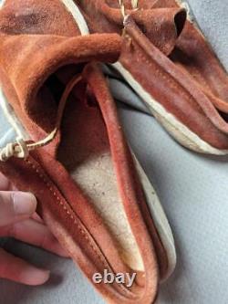 Antique MOCCASIN shoes HANDCRAFTED rustic SIZE 9 vintage TRADING POST indian