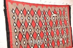 Antique Navajo Rug Native American Indian Vintage Eye Dazzler Weaving 41x28