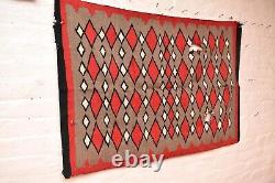 Antique Navajo Rug Native American Indian Vintage Eye Dazzler Weaving 41x28