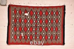 Antique Navajo Rug Native American Indian Vintage Eye Dazzler Weaving 41x28