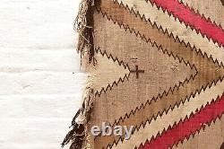 Antique Navajo Rug native american indian Textile 44x30 Weaving Transitional VTG