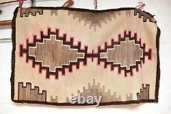 Antique Navajo Rug native american indian weaving Textile LARGE 65x42 Vintage