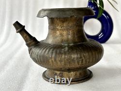 Antique Old Islamic Mughal Period Brass Ritual Holy water Pot Rich Patina Lota