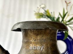 Antique Old Islamic Mughal Period Brass Ritual Holy water Pot Rich Patina Lota