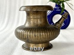 Antique Old Islamic Mughal Period Brass Ritual Holy water Pot Rich Patina Lota