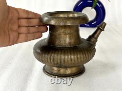 Antique Old Islamic Mughal Period Brass Ritual Holy water Pot Rich Patina Lota