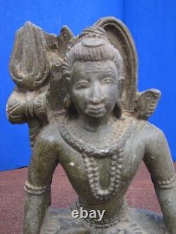 Antique Old Rare Hand Carved Stone Collectible Religious Hindu God Shiva Vintage