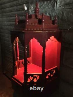Antique Old Vintage Handmade Solid Teak Wood Old Color Religious Pooja Temple