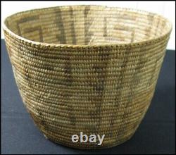 Antique Old Vintage Native American Indian Pima Papago Coiled Basket 6 1/2