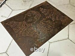 Antique Old Vintage Rare Beautiful Hand carved God Rustic Iron Board Collectible