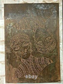 Antique Old Vintage Rare Hand carved South God Rustic Iron Board Collectible