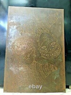 Antique Old Vintage Rare Hand carved South God Rustic Iron Board Collectible