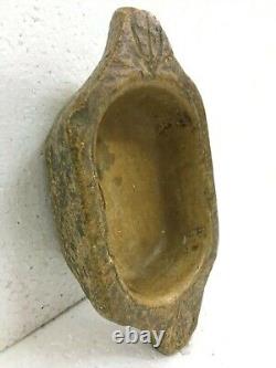 Antique Old Vintage Unique Stone Primitive stone Mortar and Pestle Bowl / Kharl