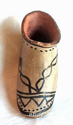 Antique Pueblo Indian Pottery TWO Moccasins Cochiti Santa Clara Vintage Indian