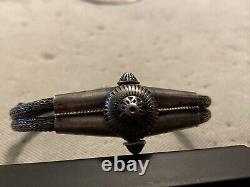 Antique Sterling Silver Indian Rajasthan Braided Floral Bracelet Handmade Floral