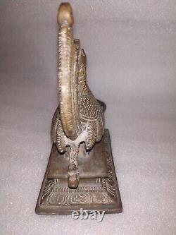 Antique Traditional Indian Bronze Peacock Oil Lamp Collectible Diwali Lamp Rare