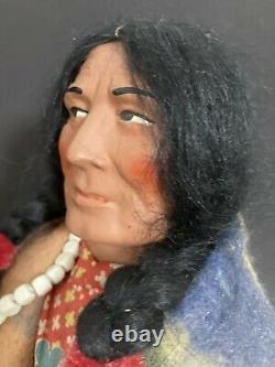 Antique VINTAGE 1930s SKOOKUM INDIAN Doll BULLY GOOD MINT IN ORIGINAL BOX -16