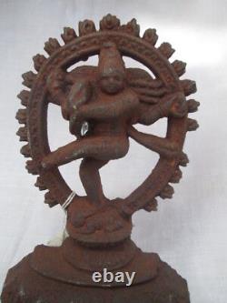 Antique Vintage 18c Cast Iron Hindu Dancing Lord Shiva Nataraj Statue Figure ido
