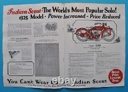 Antique Vintage 1925 Indian Motorcycle Brochure Scout Big Chief Prince Sidecar