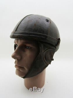 Antique Vintage 20's 30's Classic Motorcycle Leather Helmet Harley Indian Racing