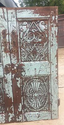 Antique Vintage Anglo Indian Hand Carved Head Board Panel Collectible Rare
