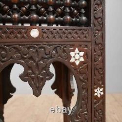 Antique Vintage Carved Syrian Moorish Side Table End Indian Colonial