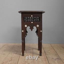 Antique Vintage Carved Syrian Moorish Side Table End Indian Colonial