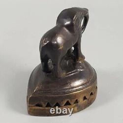 Antique Vintage Cast Brass Elephant Vajri Foot Scrubber Rattle India