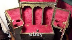 Antique Vintage Chest Storage Box Coffer Large Indian Wooden H43cm L41 Brass 7kg