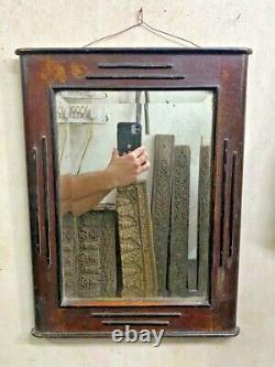 Antique Vintage Decoprative Wooden Wall Mirror & Display Bathroom Show-case