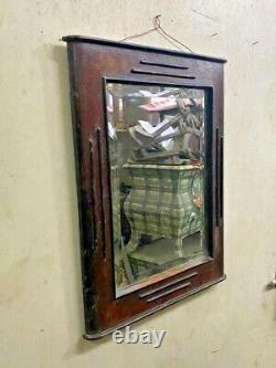 Antique Vintage Decoprative Wooden Wall Mirror & Display Bathroom Show-case