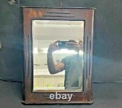 Antique Vintage Decoprative Wooden Wall Mirror & Display Bathroom Show-case