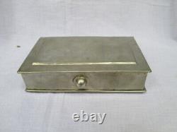 Antique Vintage Hand Made Book Type White Metal Brass Multi Purpose Trinket Box
