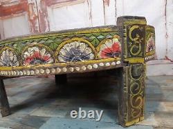 Antique Vintage Hand Painted Indian Spice Grinding Chakki Table Coffee Table