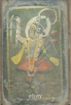 Antique Vintage Hand Painted Lord Shri Nath Ji Painting Framed Miniature Art S1