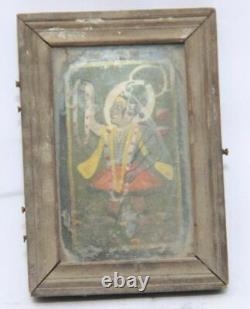 Antique Vintage Hand Painted Lord Shri Nath Ji Painting Framed Miniature Art S1